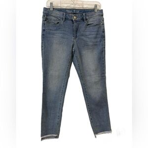 White House Black Market Slim Raw Hem Ankle Soft Denim Jeans, size 8